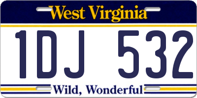 WV license plate 1DJ532