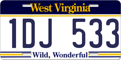 WV license plate 1DJ533