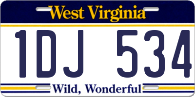 WV license plate 1DJ534