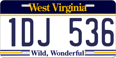 WV license plate 1DJ536
