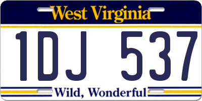 WV license plate 1DJ537