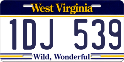 WV license plate 1DJ539