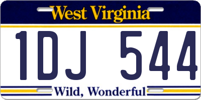 WV license plate 1DJ544