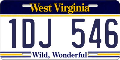 WV license plate 1DJ546