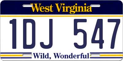 WV license plate 1DJ547