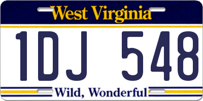 WV license plate 1DJ548