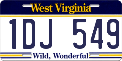 WV license plate 1DJ549