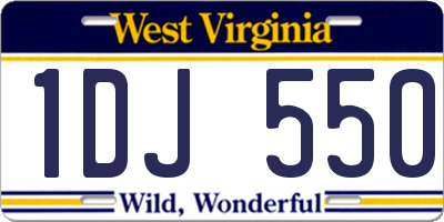 WV license plate 1DJ550