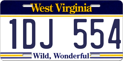 WV license plate 1DJ554