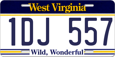 WV license plate 1DJ557