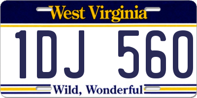 WV license plate 1DJ560