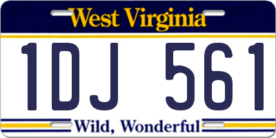 WV license plate 1DJ561