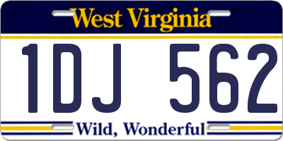 WV license plate 1DJ562