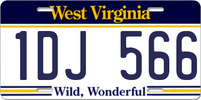 WV license plate 1DJ566