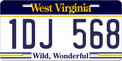 WV license plate 1DJ568