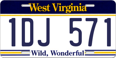 WV license plate 1DJ571