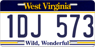 WV license plate 1DJ573