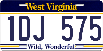 WV license plate 1DJ575