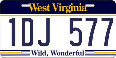 WV license plate 1DJ577