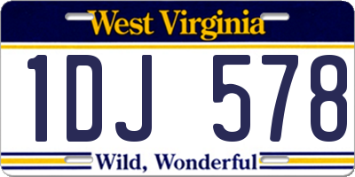 WV license plate 1DJ578