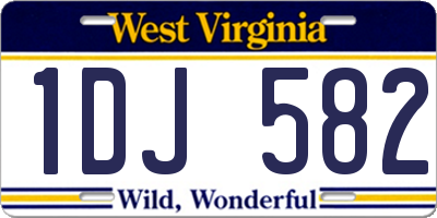 WV license plate 1DJ582