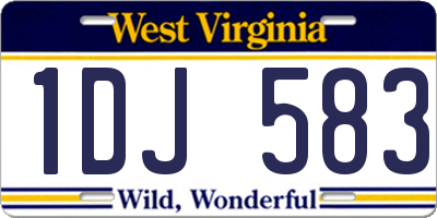 WV license plate 1DJ583