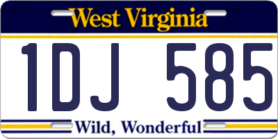 WV license plate 1DJ585