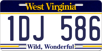 WV license plate 1DJ586