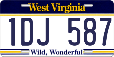 WV license plate 1DJ587