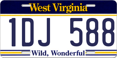 WV license plate 1DJ588