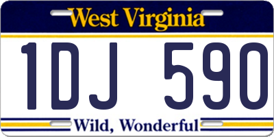 WV license plate 1DJ590