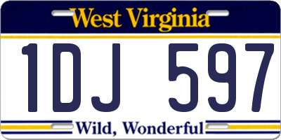 WV license plate 1DJ597
