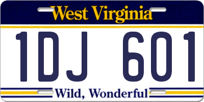 WV license plate 1DJ601