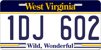 WV license plate 1DJ602