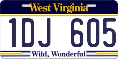WV license plate 1DJ605