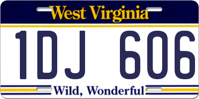 WV license plate 1DJ606