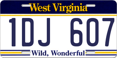 WV license plate 1DJ607