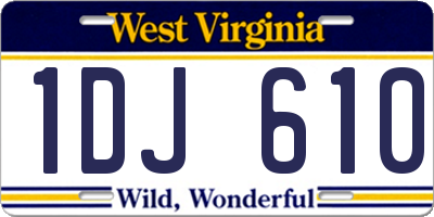 WV license plate 1DJ610