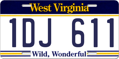 WV license plate 1DJ611