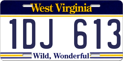 WV license plate 1DJ613
