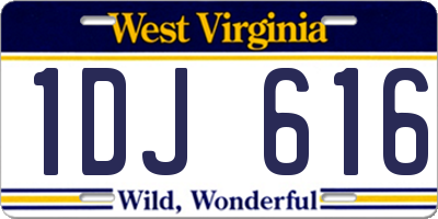 WV license plate 1DJ616