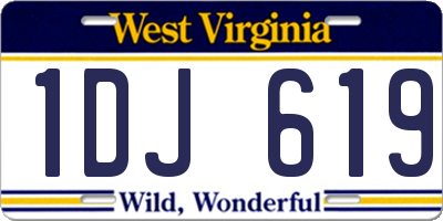 WV license plate 1DJ619