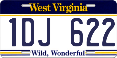 WV license plate 1DJ622