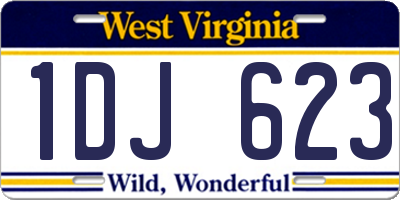 WV license plate 1DJ623