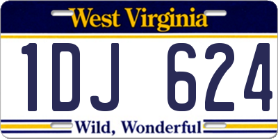 WV license plate 1DJ624