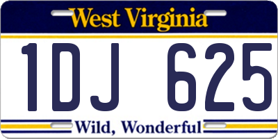 WV license plate 1DJ625
