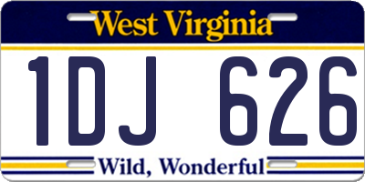 WV license plate 1DJ626