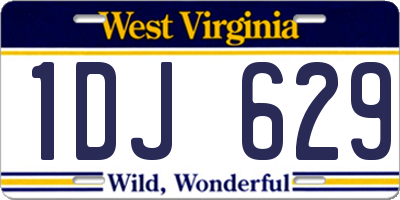 WV license plate 1DJ629