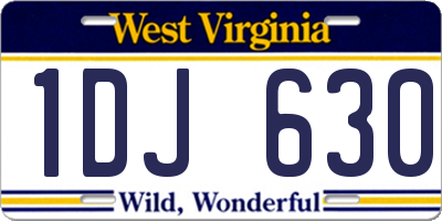 WV license plate 1DJ630