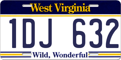 WV license plate 1DJ632